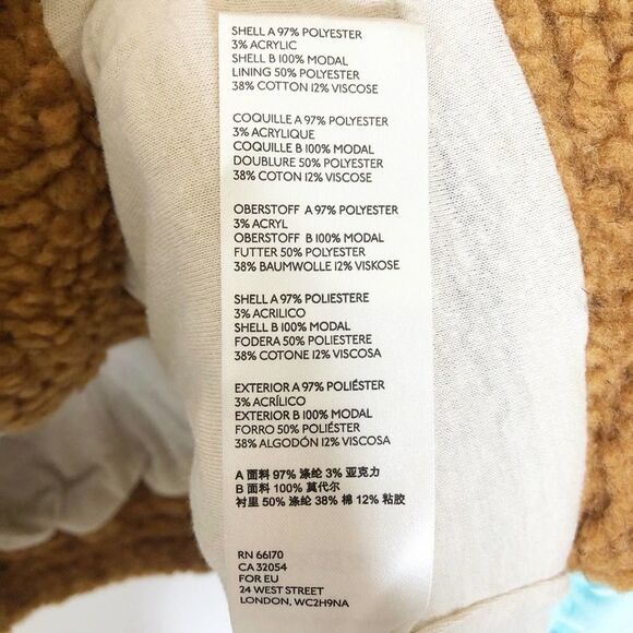 FREE PEOPLE We The Free Brown Sherpa Jacket with Aqua Trim - Size M - Picture 7 of 8